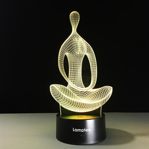 Sport Yoga Meditation 3D Illusion Lamp Night Light 3DL390