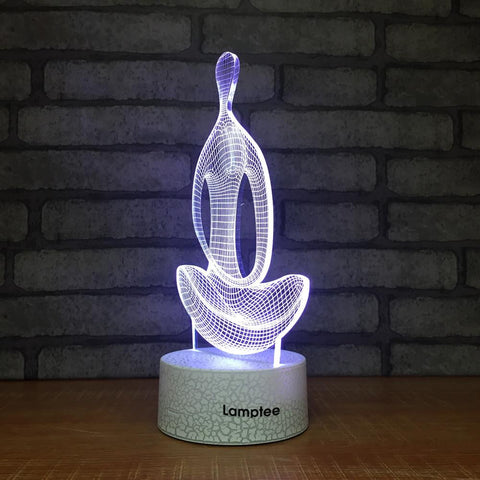 Image of Crack Lighting Base Sport Yoga Meditation 3D Illusion Lamp Night Light 3DL390