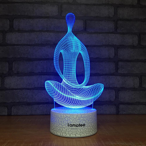 Image of Crack Lighting Base Sport Yoga Meditation 3D Illusion Lamp Night Light 3DL390