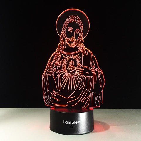Image of Festival Jesus Christ Shape 3D Illusion Lamp Night Light 3DL400