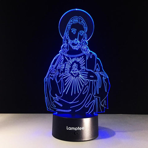 Image of Festival Jesus Christ Shape 3D Illusion Lamp Night Light 3DL400
