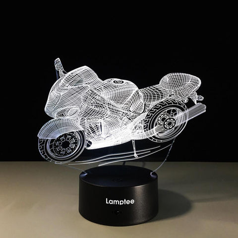Image of Traffic Fashion Motorcycle 3D Illusion Lamp Night Light 3DL403