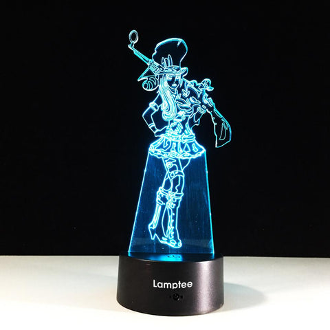 Image of Anime Beautiful Dancing Girl 3D Night Light Lamp 3DL408