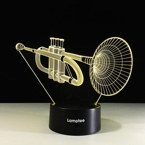 Musical Instruments Trumpet 3D Illusion Lamp Night Light 3DL413