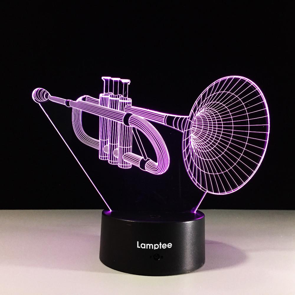 Musical Instruments Trumpet 3D Illusion Lamp Night Light 3DL413