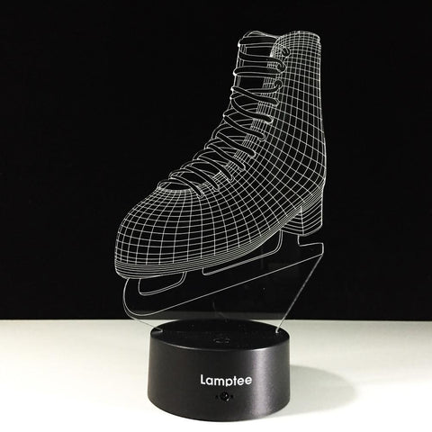 Sport Ice Blade Hockey Skate Shoes 3D Illusion Lamp Night Light 3DL499