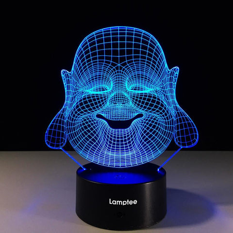 Art Religious Maitreya Buddha 3D Illusion Lamp Night Light 3DL504