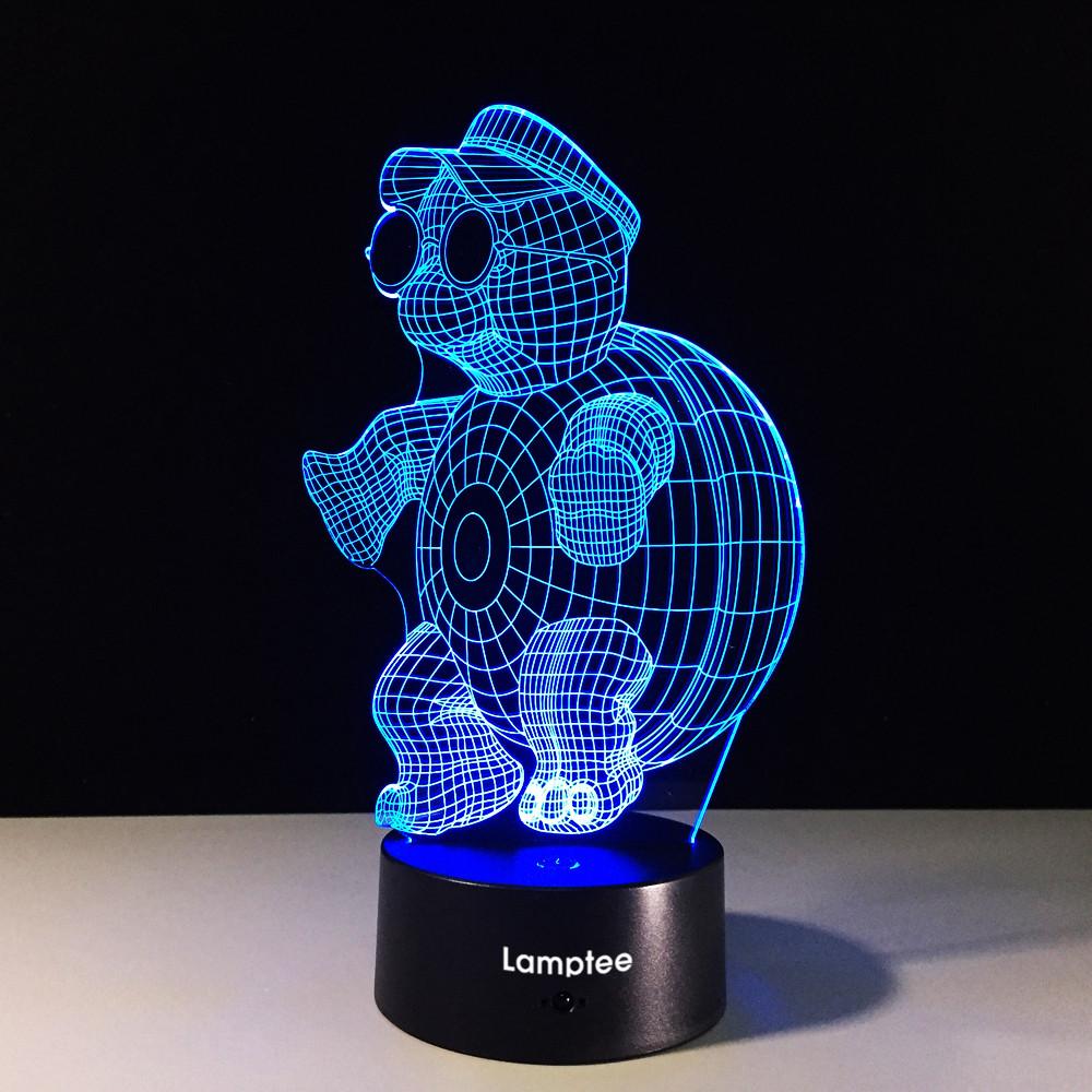 Anime Creative Teenage Mutant Ninja Turtle 3D Illusion Lamp Night Light 3DL512