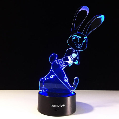 Image of Anime Cartoon Zootopia Rabbit Judy 3D Illusion Lamp Night Light 3DL515