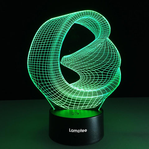 Image of Abstract Unique Geometrical Shape 3D Illusion Night Light Lamp 3DL052