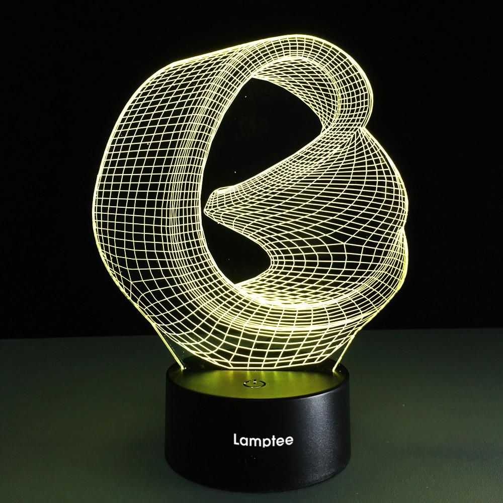 Abstract Unique Geometrical Shape 3D Illusion Night Light Lamp 3DL052