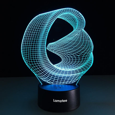Image of Abstract Unique Geometrical Shape 3D Illusion Night Light Lamp 3DL052