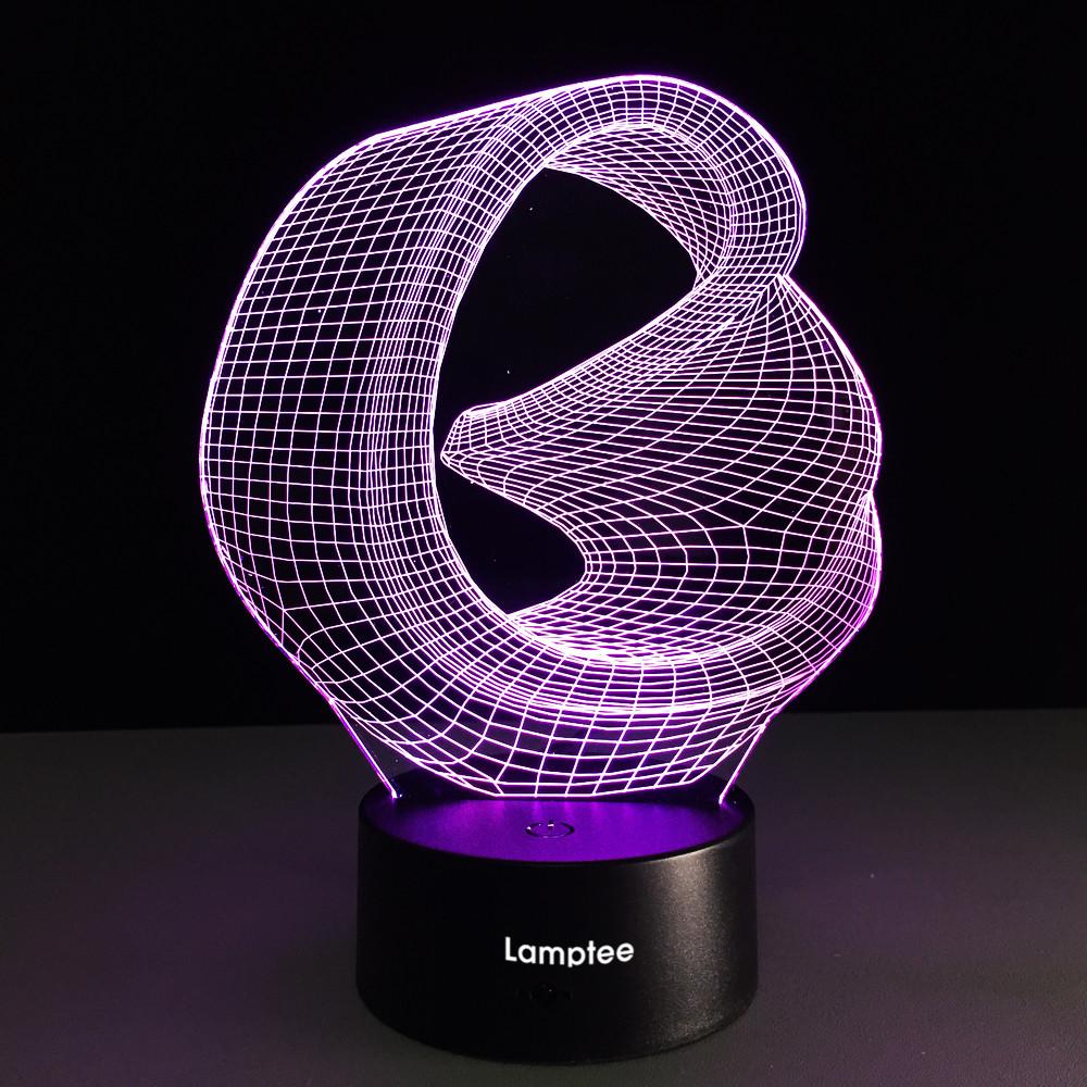 Abstract Unique Geometrical Shape 3D Illusion Night Light Lamp 3DL052