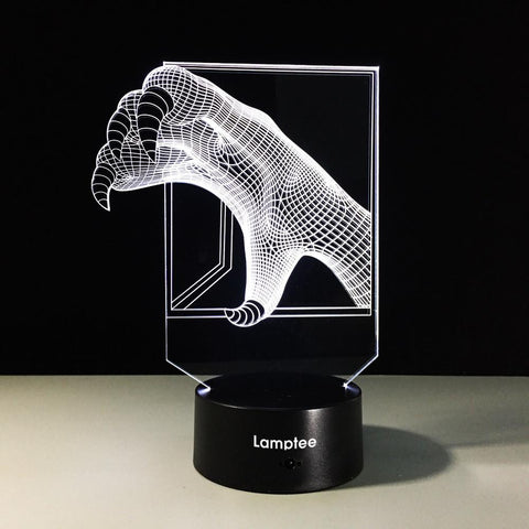 Image of Animal Cool Beast Paw 3D Illusion Night Light Lamp 3DL532