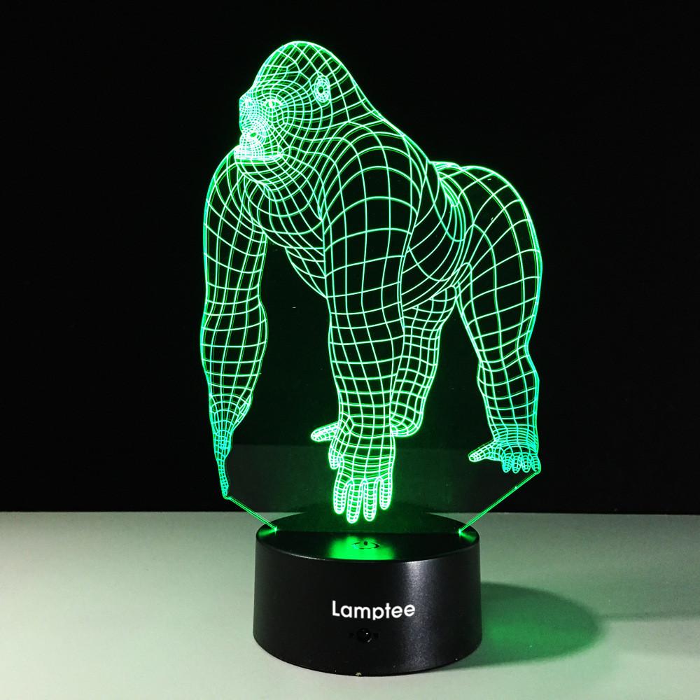 Animal Orangutans 3D Illusion Lamp Night Light 3DL538