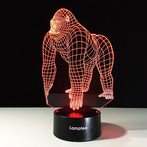 Image of Animal Orangutans 3D Illusion Lamp Night Light 3DL538