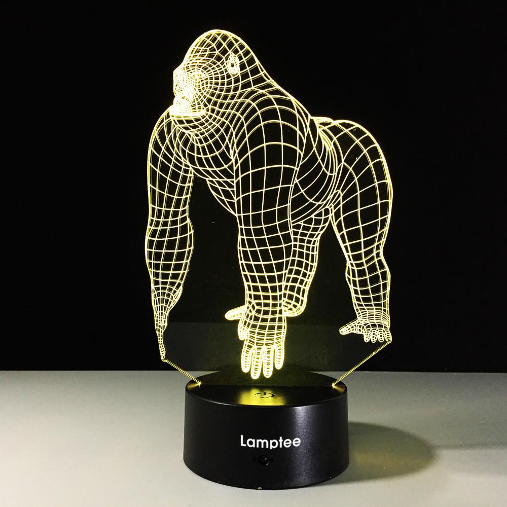 Animal Orangutans 3D Illusion Lamp Night Light 3DL538