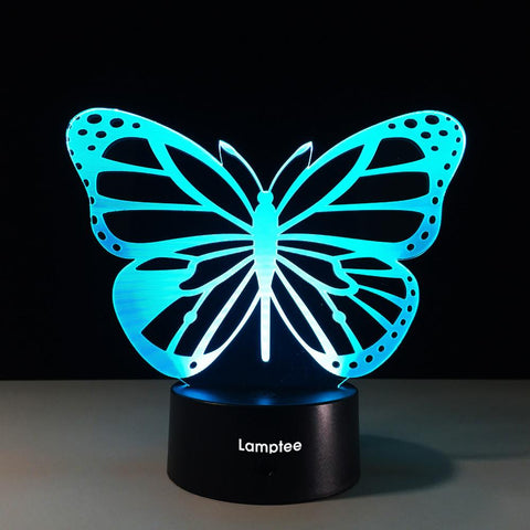 Image of Animal Butterfly Shape 3D Illusion Lamp Night Light 3DL550