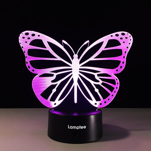 Image of Animal Butterfly Shape 3D Illusion Lamp Night Light 3DL550