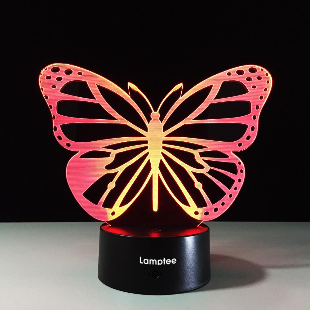 Animal Butterfly Shape 3D Illusion Lamp Night Light 3DL550