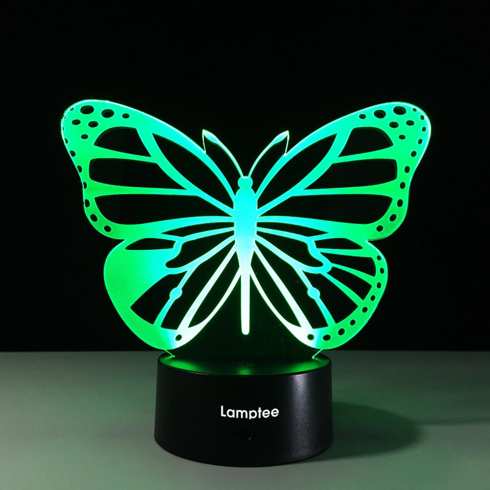 Animal Butterfly Shape 3D Illusion Lamp Night Light 3DL550