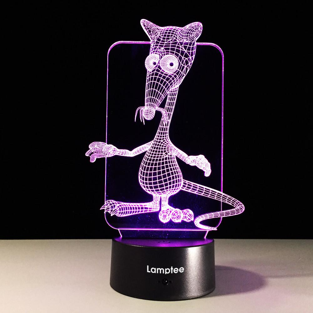 Animal Cute Mouse Shaped 3D Illusion Night Light Lamp 3DL551