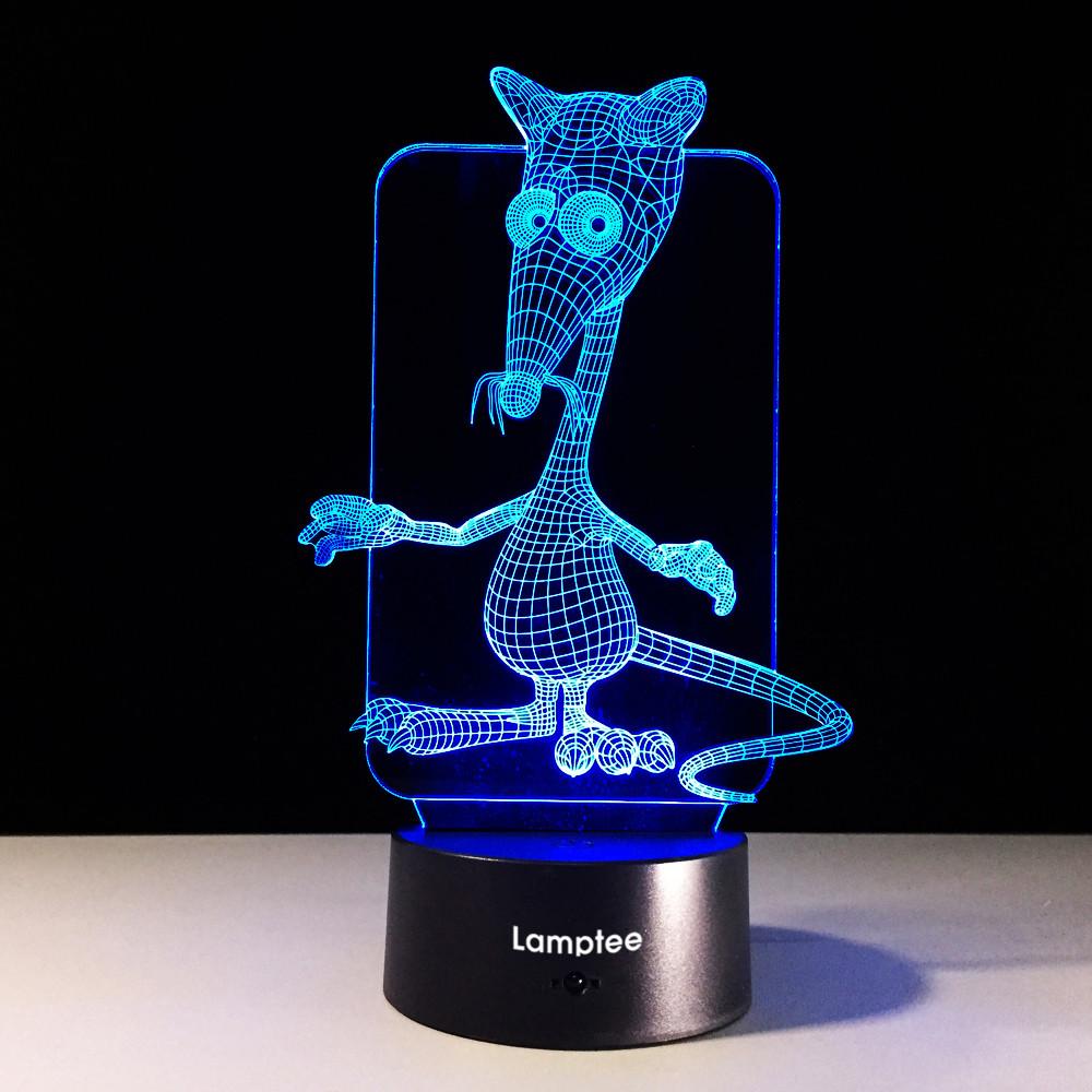 Animal Cute Mouse Shaped 3D Illusion Night Light Lamp 3DL551