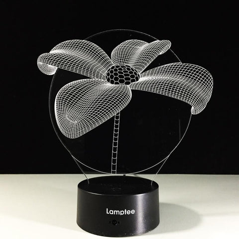 Image of Plant Beatiful Flower Shape 3D Illusion Lamp Night Light 3DL554