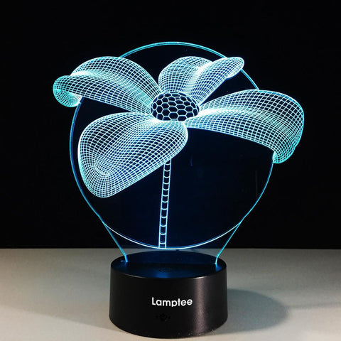 Image of Plant Beatiful Flower Shape 3D Illusion Lamp Night Light 3DL554