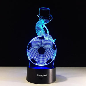 Sport Creative Sporting Style Football Thinking Art 3D Illusion Lamp Night Light 3DL556
