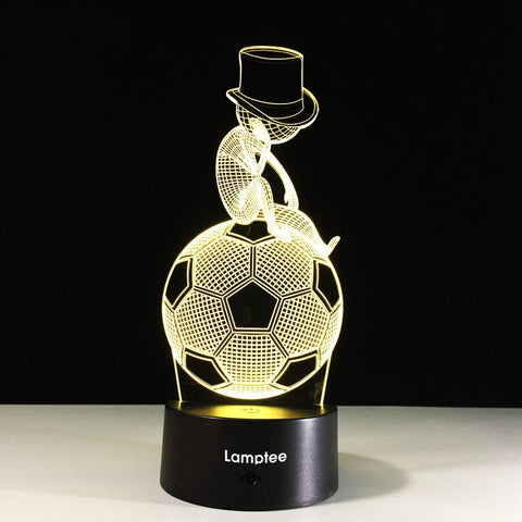 Image of Sport Creative Sporting Style Football Thinking Art 3D Illusion Lamp Night Light 3DL556