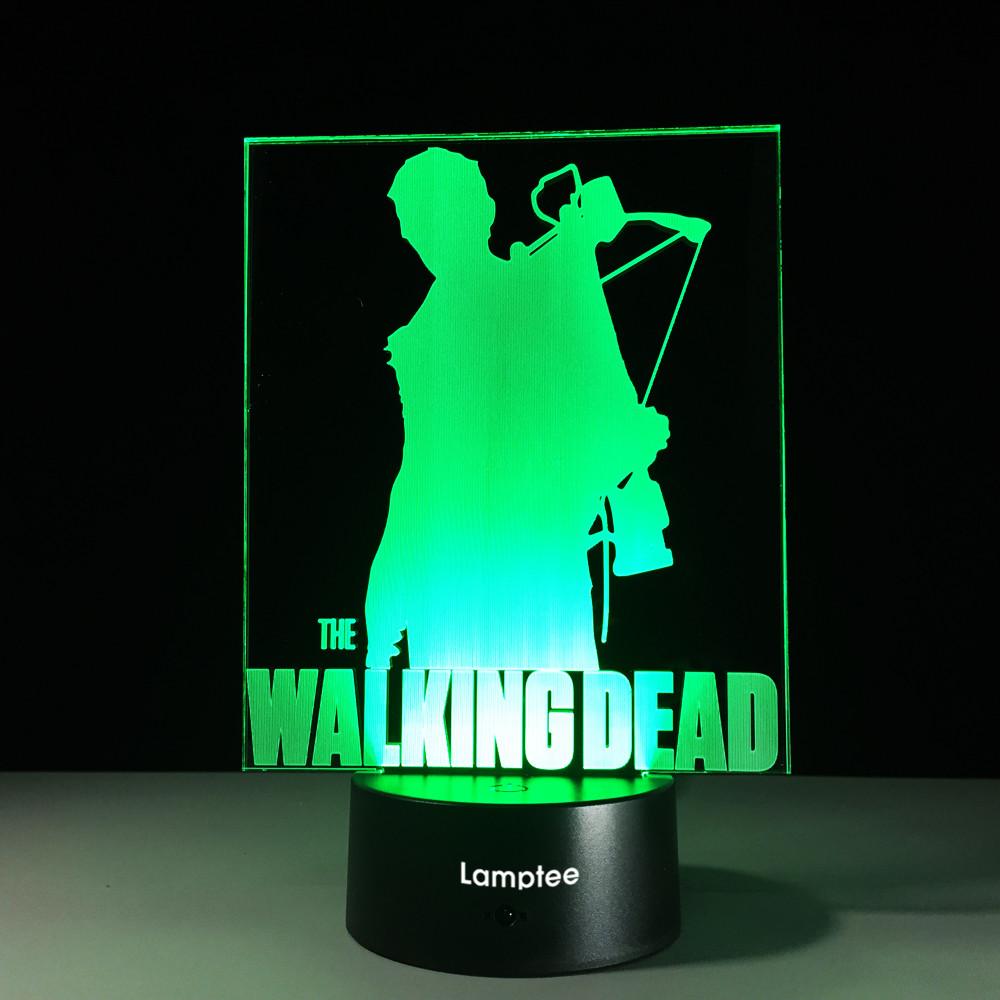 Anime The Walking Dead Daryl Dixon 3D Illusion Lamp Night Light 3DL560