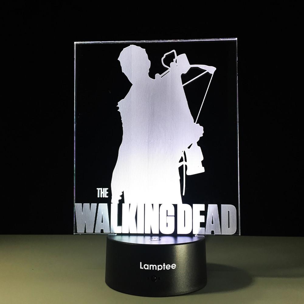Anime The Walking Dead Daryl Dixon 3D Illusion Lamp Night Light 3DL560