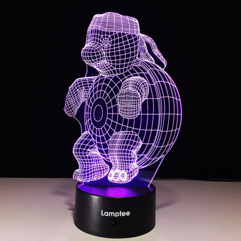 Image of Animal Cartoon Tortoise Modelling 3D Illusion Lamp Night Light 3DL573