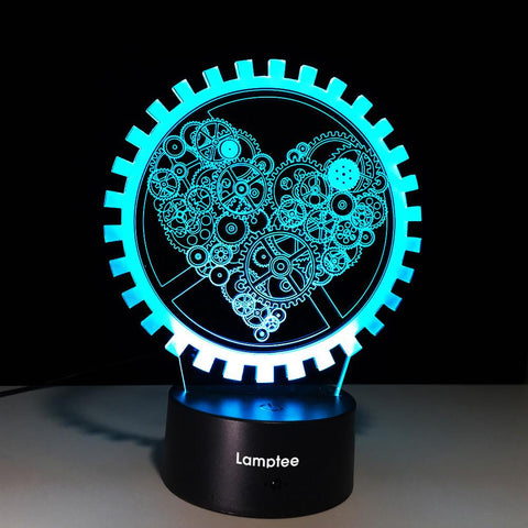 Image of Other Unique Machine wheel Shape 3D Illusion Lamp Night Light 3DL576