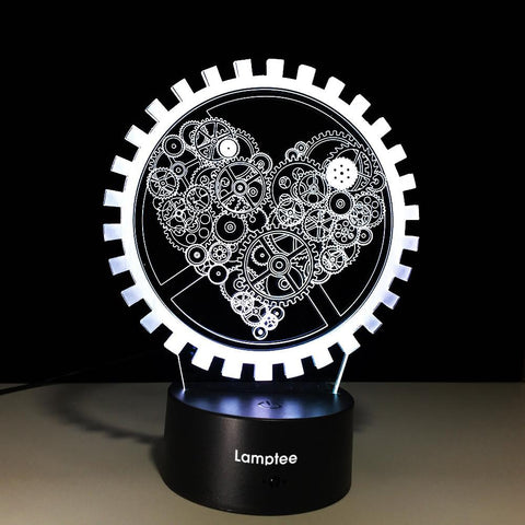 Image of Other Unique Machine wheel Shape 3D Illusion Lamp Night Light 3DL576