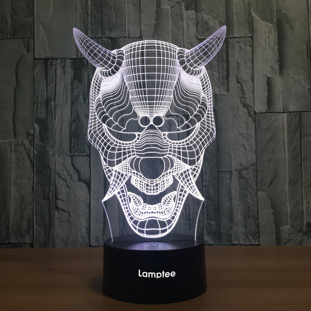 Festival Halloween Mask 3D Illusion Lamp Night Light 3DL584