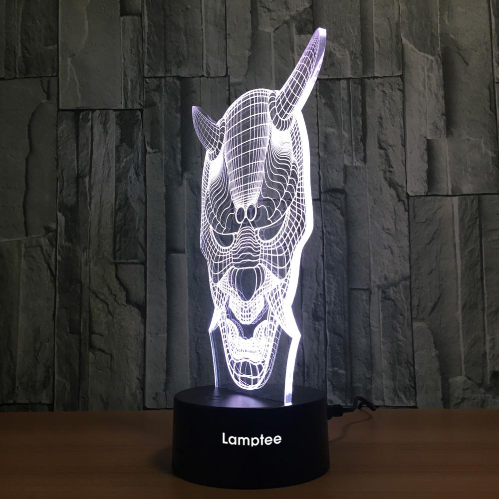 Festival Halloween Mask 3D Illusion Lamp Night Light 3DL584