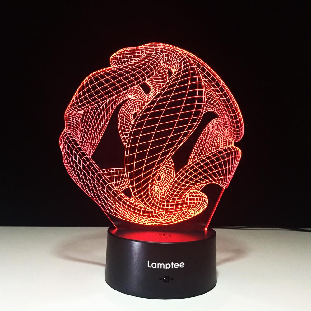 Abstract Unique Light Pattern 3D Illusion Night Light Lamp 3DL587