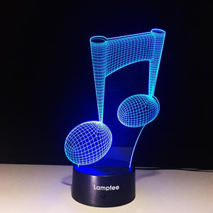 Instruments Modern Musical Note 3D Illusion Lamp Night Light 3DL605