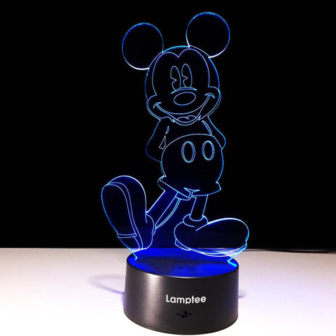 Image of Anime Cartoon Mickey Mouse?3D Illusion Lamp Night Light 3DL607