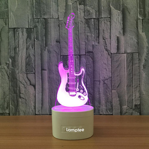 Image of Musical Instruments Guitar Visual 3D Illusion Lamp Night Light 3DL614
