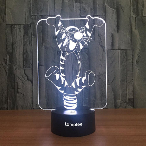 Image of Animal Cute Tiger Visual 3D Illusion Lamp Night Light 3DL616