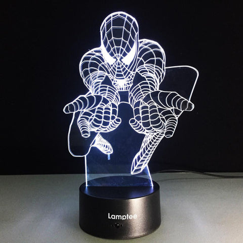 Image of Anime Superhero Cartoon Marvel Spiderman 3D Illusion Lamp Night Light 3DL062