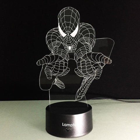 Image of Anime Superhero Cartoon Marvel Spiderman 3D Illusion Lamp Night Light 3DL062