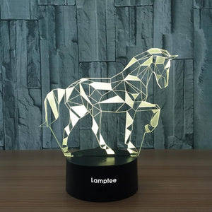 Animal Horse Shape 3D Illusion Lamp Night Light 3DL622