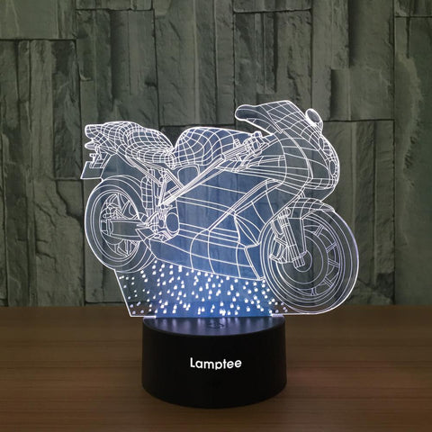 Image of Traffic Motorcycle Visual 3D Illusion Lamp Night Light 3DL624