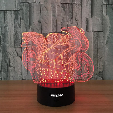 Image of Traffic Motorcycle Visual 3D Illusion Lamp Night Light 3DL624