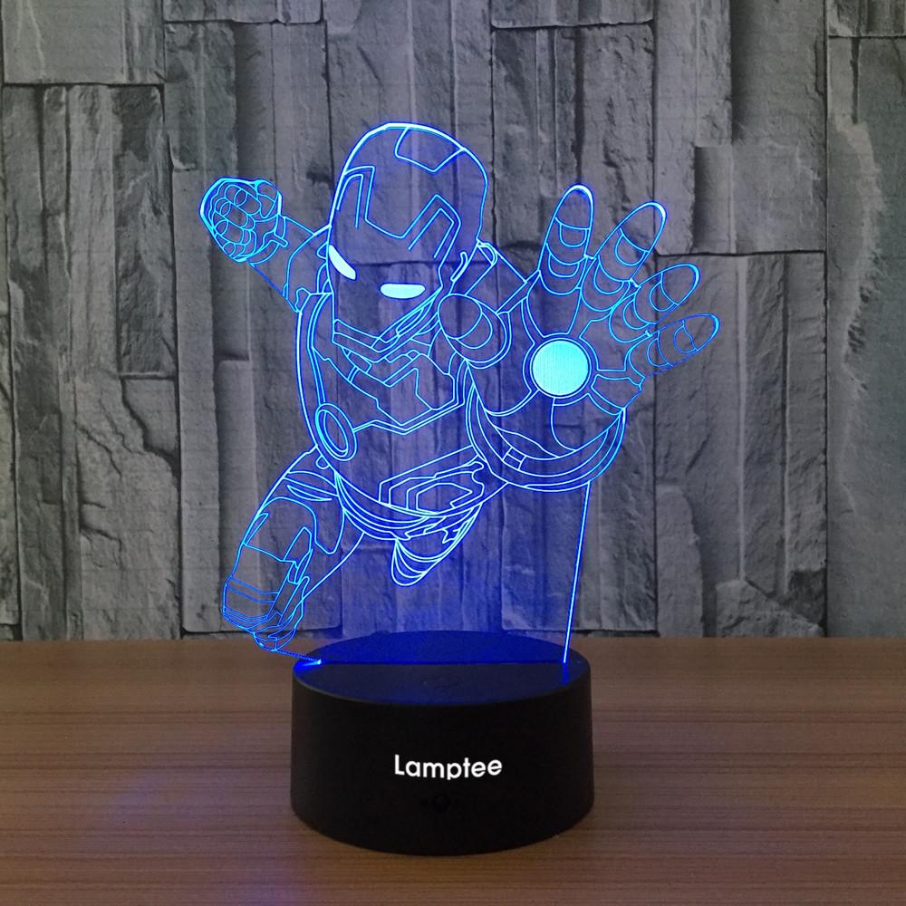 Anime Iron Man Shape 3D Illusion Lamp Night Light 3DL625