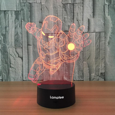 Image of Anime Iron Man Shape 3D Illusion Lamp Night Light 3DL625